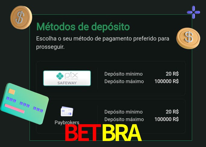 O cassino BETBRA oferece uma grande variedade de métodos de pagamento